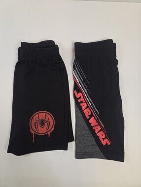 Boys Star Wars and Spiderman Character Athletic Basketball ActiveShorts Size 6